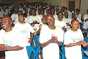 Students who attended the youth Forum at St Andrew Nyamirambo singing at the opening Ceremony.(Photo/G.Barya)