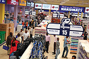 Revellers at the newly opened Nakumatt market. (Photo G. Barya)