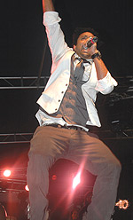 AIRBORNE: Shaggy performing at stade Amahoro.