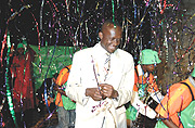 Joseph Habineza at the Lotto launch After buying the first ticket. (Photo File)