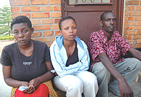 L -R Josiane Nibarere, Alice Iribagiza and Innocent Nsengiyumva at Remera Police Station. (Photo J Mbanda)