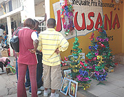 Shopping spree:buyers checking out goods suitable for purchase.
