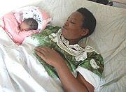 Oliver Tumukunde with her  baby at Polyclinique la Croix du Sud in Nyamirambo. (Photo/ J Mbanda)