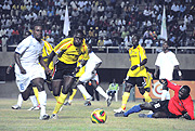 Rwanda goalkeeper Ndoli after blocking a shot from Uganda u2019s Ceaser Okuti. (Photo / A. E.Oryada)