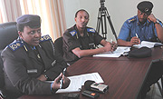L-R: Acting Commissioner General of Police Mary Gahonzire, CID Director Ass. Com. Christopher Bizimungu and the Director of Community Policing Chief Supt. Emmanuel Butera at the Press Conference yesterday. (Photo/ J Mbanda).