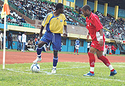 SKIPPER: Midfielder Haruna Niyonzima (on the ball) will lead Rwandau2019s case on home soil. (File photo).