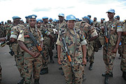  RDF Soldiers on arrival from a peace keeping 2 mission in Darfur in December last year. (File Photo)