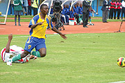 Elias Uzamukunda has to recover his scoring boots if Rwanda is to get past Cameroon today. (Photo / G. Barya)