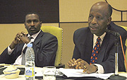 Charles Gasana and Amb. Joseph Mutaboba at the meeting held at Kigali  Serena Hotel (Photo/ J. Mbanda)
