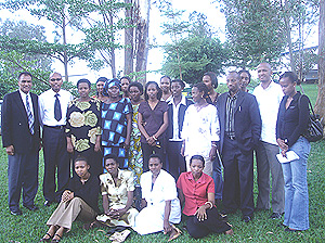 Beneficiaries of Goldman Sachs BBA Programme pose for a group photo with SFB staff members. (Photo/ C.Kwizera).
