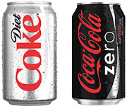 Two of Coca Colau2019s sugar free brands. On the right is Coke Zero.