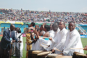 Members of the National Cultural Troupe enternaining the the thousands who turned up for the event (Photo G Barya)