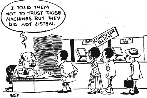 Banking business came to a standstill in Ruhengeli town for two days this week when their ICT developed a glich.