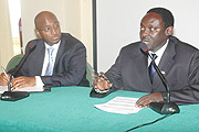 Amb. Zephyr Mutanguha and Bakuramutsa at the conference on Thursday.