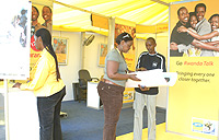 An MTN stand at a recent trade show in Kigali. (File Photo)