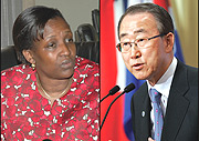 L-R: Rosemary Museminali,  Ban Ki-Moon.