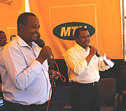 MTN officials during a recently held brand promotional  exercise. (File Photo).