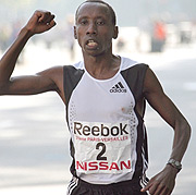 Disi celebrates after winning a road race in France last year. The 28-year-old won the national X-Country championship yesterday despite earlier doubts about his participation. (File photo).