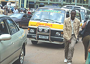 Kwa Rubangura bus terminal in downtown Kigali.