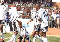 APR players celebrate after scoring in last yearu2019s Amahoro Cup final. They are one of 32 teams drawn this year. (File Photo).