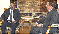 President Omar al-Bashir of Sudan met with his Egyptian counterpart, Hosni Mubarak, in Cairo on Wednesday.