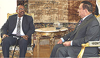 President Omar al-Bashir of Sudan met with his Egyptian counterpart, Hosni Mubarak, in Cairo on Wednesday.
