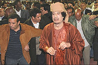 Libyan  Presiedent  Colonel Muammar Gaddafi in Mauritania.