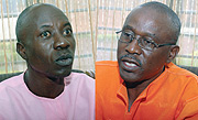 L-R: Andre Mugisha narrating his story during the interview at Kigali Central Prison. Michel Haragirimana a convict also confessed his role in the Genocide.