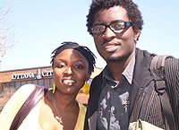 Collin Sekajugo (R) poses for photo with author.