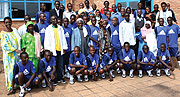 NEW BEGINNING: Rwanda Football Academyu2019s selected players pose for a group with their parents at the academy premises yesterday.