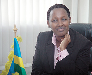 Infrastructure Minister Linda Bihire. Her ministry is overseeing the railway project (File Photo)