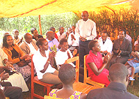 Rev. Canon Peter Twahirwa gives a devotional to the orphans.