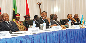 President Kagame  chairing the 10th Ordinary EAC  Summit in Arusha, Tanzania yesterday (PPU Photo)