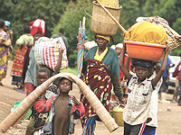 Refugees fleeing fighting in Eastern Congo.The negative forces must be defeated so that civilians lead a normal life.
