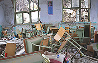 A classroom of Beichuan New Middle School in Sichuan province China, pictured after most of the school was destroyed by the May 12, 2008 earthquake.