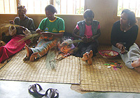 Umutako wu2019u Rwanda cooperative Project Manager, Dinah Musindarweza (extreme right), with some of its members at its Kicukiro site (Photo G.Mugoya)