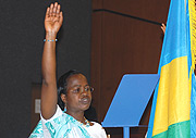 Beatrice Nirere taking the oath to become MP last year. She was arrested five months into her 5-year term.