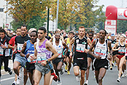 Hakizimana (R) runs during last monthu2019s world half marathon in France. (File Photo)