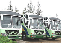 The Onatracom buses that have just been acquired. (Photo / G. Ntagungira)