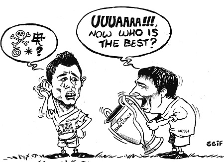 Barcelona FC defeated Man Utd to take the UEFA Champions League.