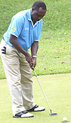 YET TO FIRE; Andrew Nkwandi, arguably one of Rwandau2019s top golfers is yet to fire this season (Photo by G.Barya)