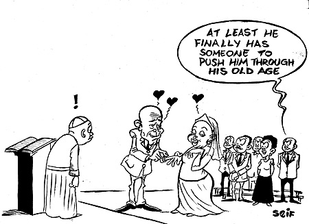 Eighty five year old Pentecostal church pastor, Simon Gatsinzi, has married Grace Rwagitare fourty years old.