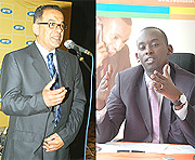 L-R: MTN Rwanda CEO Khaled Mikkawi, CEO Rwandatel Patrick Kariningufu.