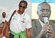 L-R: Samuel Etou2019o on his previous trip to Rwanda in 2006, Sports Minister Joseph Habineza.