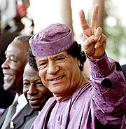 The AU Chairman Col Gaddafi