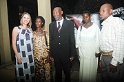 The Director of the documentary u201cAs We Forgiveu201d, Laura Waters Hinson poses for a group photo with the actors; Chantal, John, Rosaria and Saveri. (Photo, by J. Mbanda).