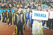 Rwandau2019s men and women teams during the opening ceremony of the Zone 5 championship held in Kigali early this year.(Inset) Kavedzija Vaceslav.