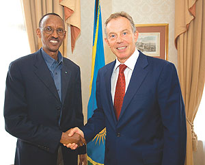 President Kagame and Tony Blair. ( Photo/ A. Schulz)
