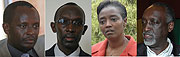 L-R: Martin Ngoga, Sam Rugege, Mary Baine, Tito Rutaremara