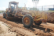 A bulldozer constructing a road at Kimihurura